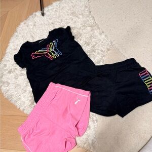 NEW Puma Black and Pink 2 Short and 1 Top Set
